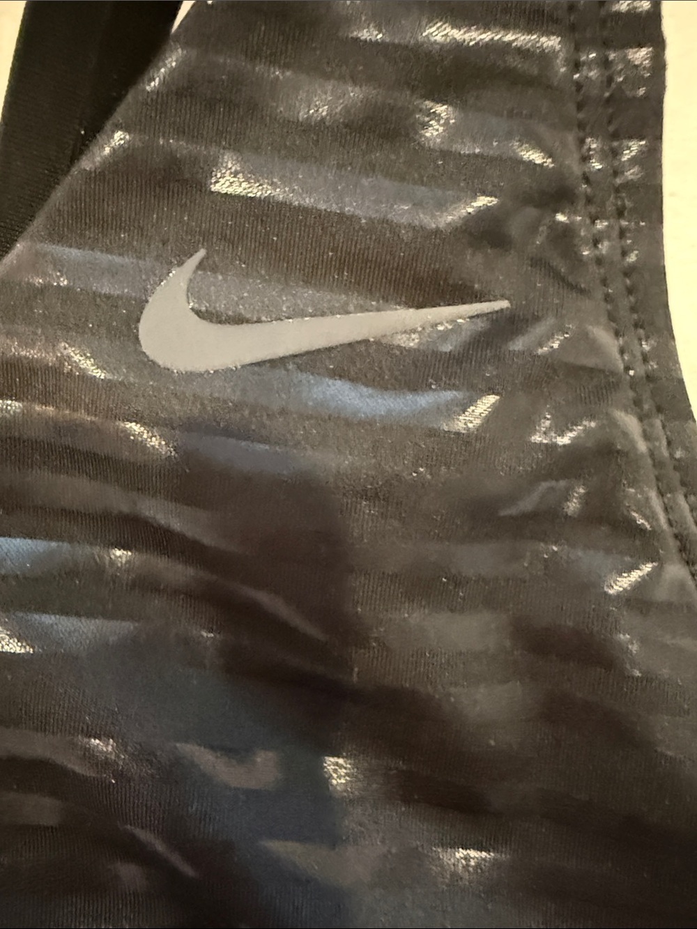 Nike Black Metallic Stripe V-Neck Tank Top - Picture 5 of 5